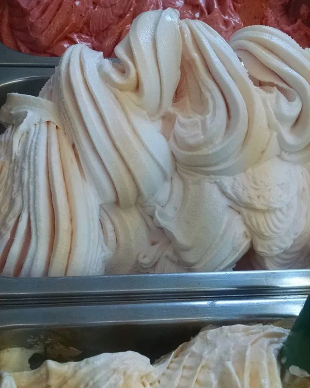 A scoop of gelato in a cup